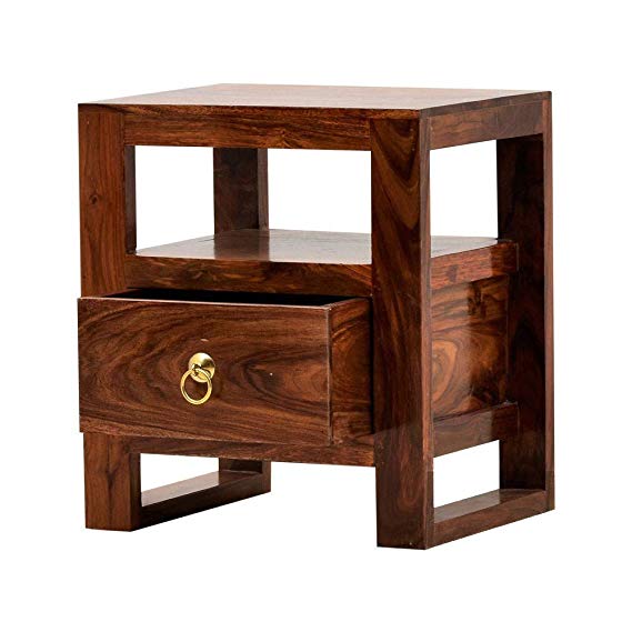 Udaipur Handicrafts Wood Bed Side Table