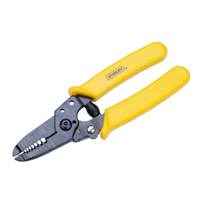 STANLEY 84-475-22 6" 150 mm Wire Stripper Ideal for Cutting, Stripping Speaker Wires & Appliance Cords for Home, DIY & Professional Use, YELLOW & BLACK