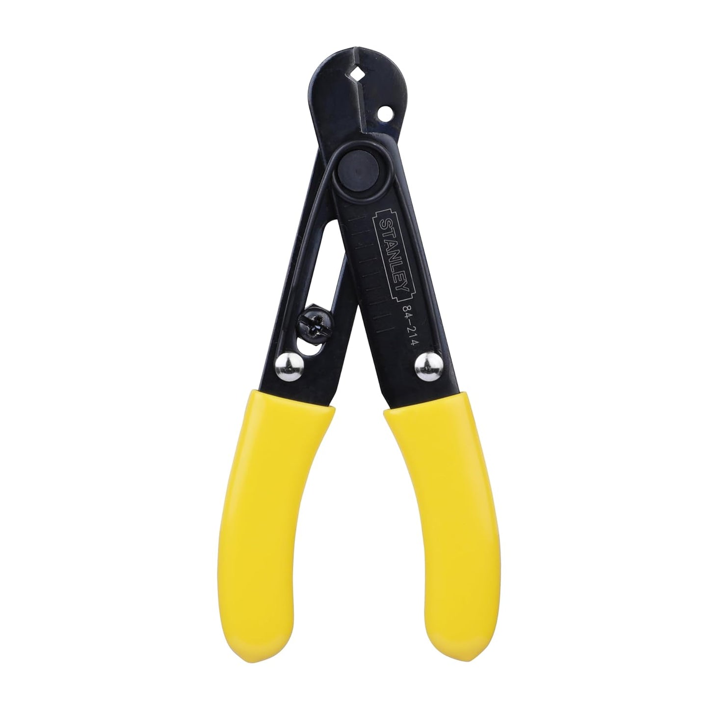 STANLEY 84-214-22 5.25'' 130 mm Wire Stripper Ideal for Cutting, Stripping Speaker Wires & Appliance Cords for Home, DIY & Professional Use, YELLOW & BLACK