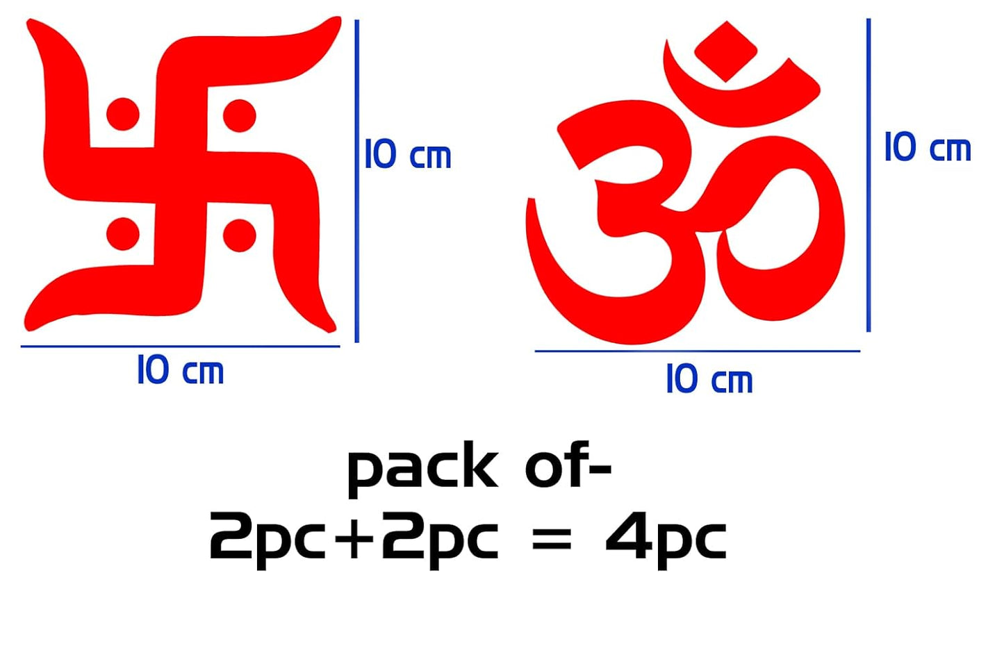 Akshar Arts Bhuwana om swastik Sticker for Car Sticker (Pack of 4) Car & Bike Sticker SobParbo SP105