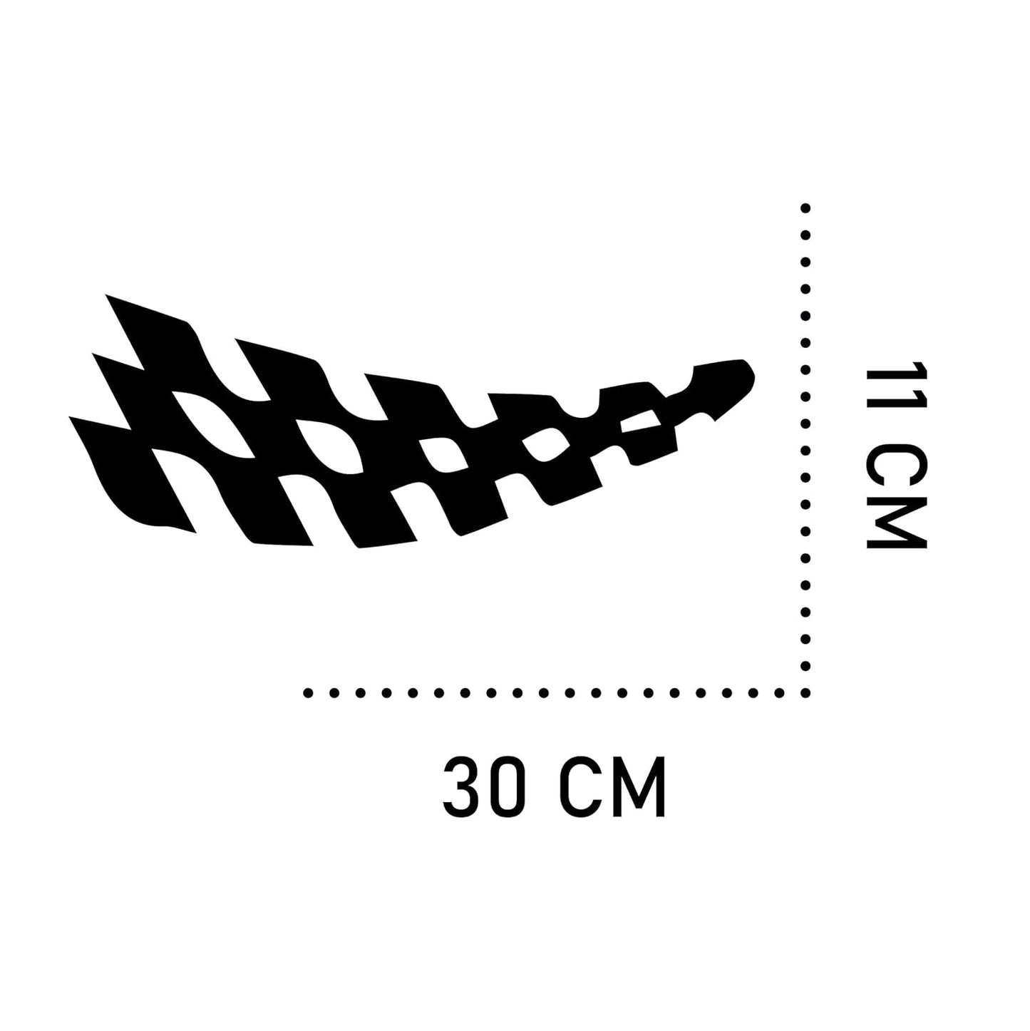 Akshar Arts Bhuwana  2 PCS Car Bumper Sticker Exterior for Front Back Checkered Flag Decals L X H 30 X 11 Cms (Black)(Vinyl)