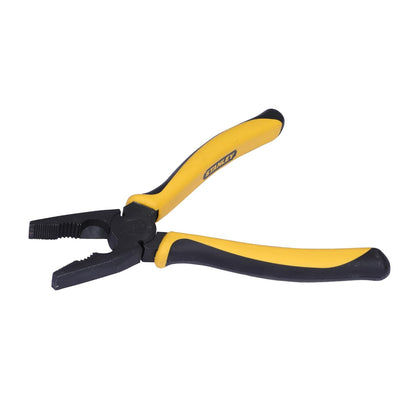 STANLEY 70-482 8'' Sturdy Steel Combination Plier Double Color Sleeve, Anti-Rust, Black Phosphate Finish, Material: C45, Full Body Hardened, Used for Gripping, Twisting, Bending and Wire Cutting