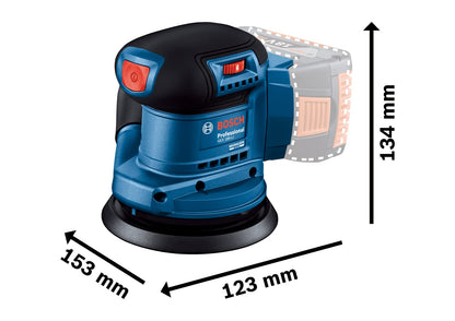 BOSCH GEX 185-LI PROFESSIONAL Cordless Random Orbit Sander with Dust Bag 18.0 V (Solo), Sanding Pad Diameter 125mm, Orbit Diameter 2.5mm, 6000 to 10000 Rpm 1Yr Warranty from BOSCH