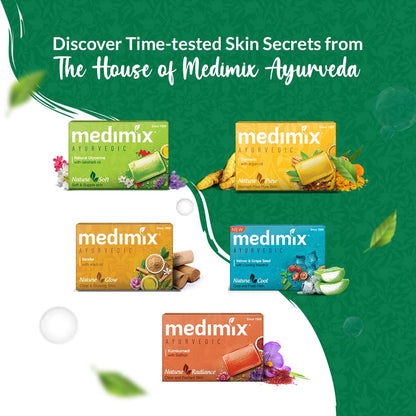 Medimix Ayurvedic Classic 18 Herbs Bathing Soap 125g (Buy 4 Get 1 EXTRA Combo Pack) | Natural Oils For Healthy & Protected Skin | Shop Herbal | Natural | Paraben-free & Sulphate-free | 100% Vegan