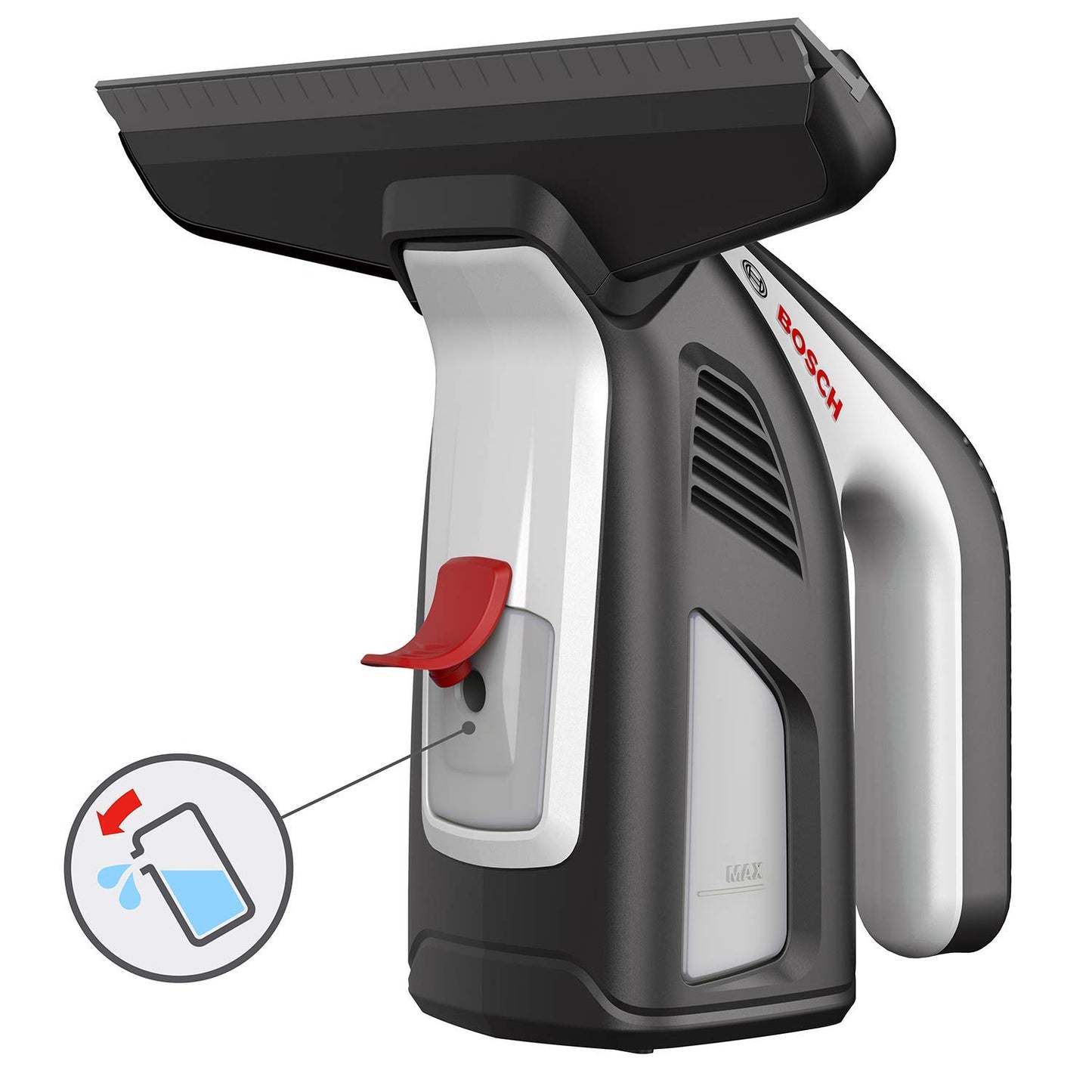 Bosch Cordless Surface Cleaner, GlassVAC Solo Plus, Automotive Rubber Coating Technology, 30 min Runtime, Compact and Easy Handling, 3.6V Integrated Battery, Clean upto 35 windows