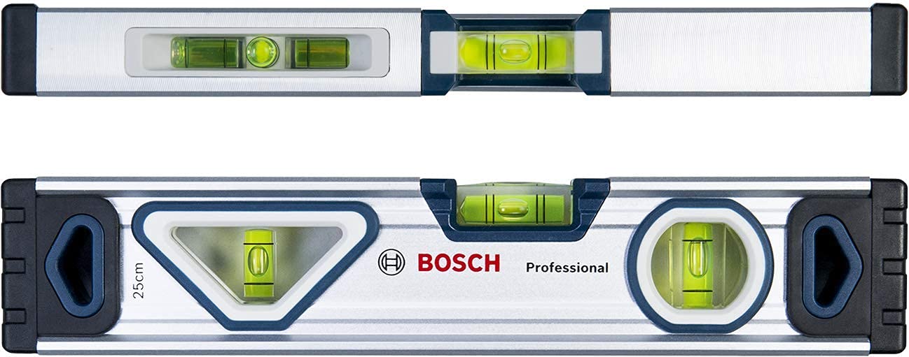 BOSCH Professional 25 cm Durable Aluminum Frame Magnetic Spirit Level - Precision Tool with Easy-to-Read Markings from Multiple Positions