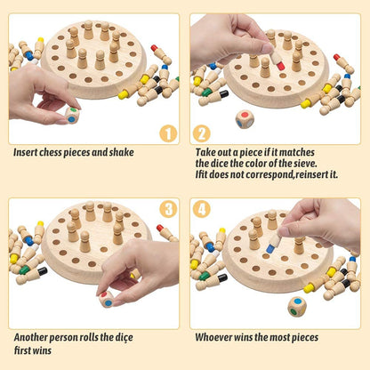 Udaipur HandiCrafts Matching Games, Wooden Memory Match Stick Chess Game, BLOWEST Colorful Memory Chess, Funny Block Board Game, Early Educational Toy, Brain Training Games