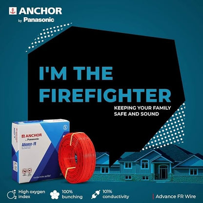 Anchor by Panasonic Advance FR 90m 1.5 sq.mm Electric Wire, PVC Insulated Class 2 Conductor (100% Copper), Anti-Rodent & Flame Retardant Wire for Domestic & Industrial Use