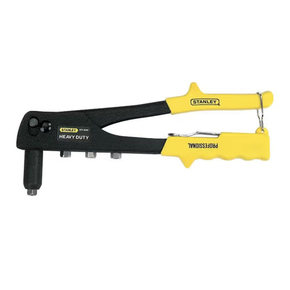 STANLEY STHT69800-8 Heavy Duty Riveter Set with 4 Nozzles & Anti-Corrosion Properties Ideal for Joining & Fabrication of Sheet Metals, Leather & Plastic Parts, YELLOW & BLACK