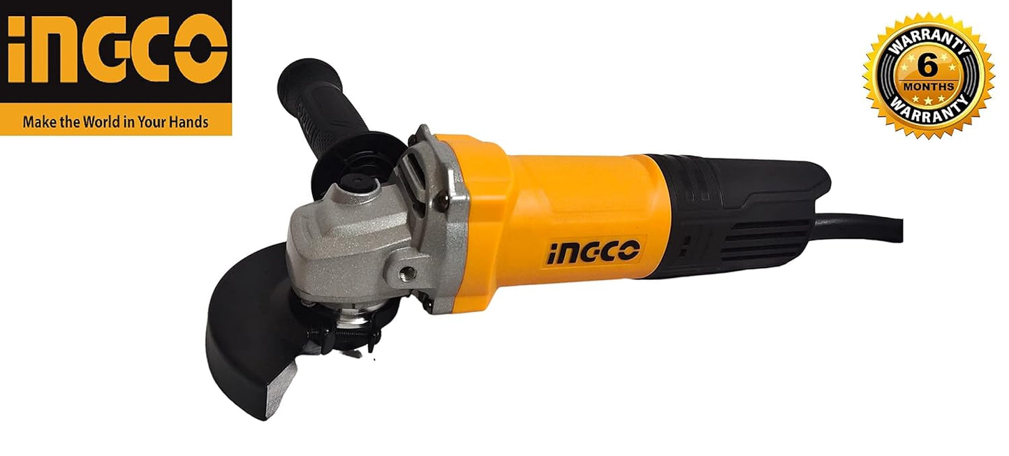 INGCO AG90028 Angle Grinder 900W 100 mm/ 4" (Heavy duty) No-Load Speed 12000rpm spindle thread 10M (1 Set)
