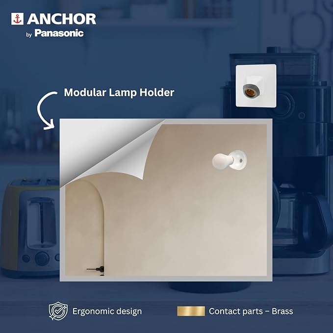 anchor by panasonic 240V 6A Modular Angle Lamp Holder