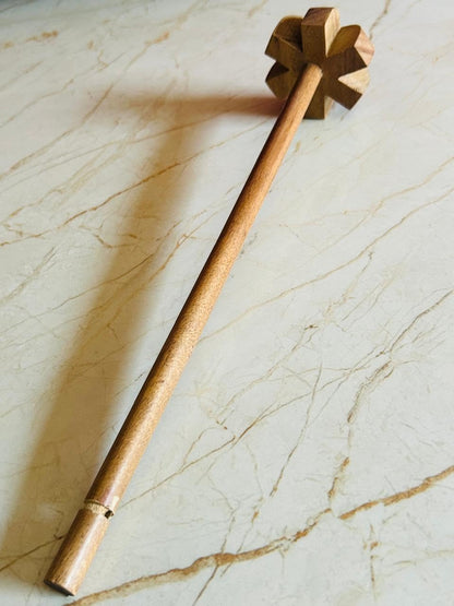 Udaipur Handicrafts | Manual Mathani Madani for Dahi, Lassi & Butter | Whisk Beater, Multi-Purpose Wooden Kitchen Churner for Homemade Dairy