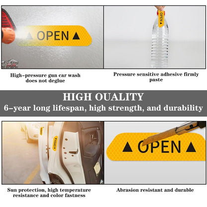 Akshar Arts Bhuwana 20Pcs Car Sticker, Reflective Door Stickers for Cars, High Visibility Safety Decals for Night Driving, 4 Green + 4 Red + 4 White + 4 Blue + 4 Yellow