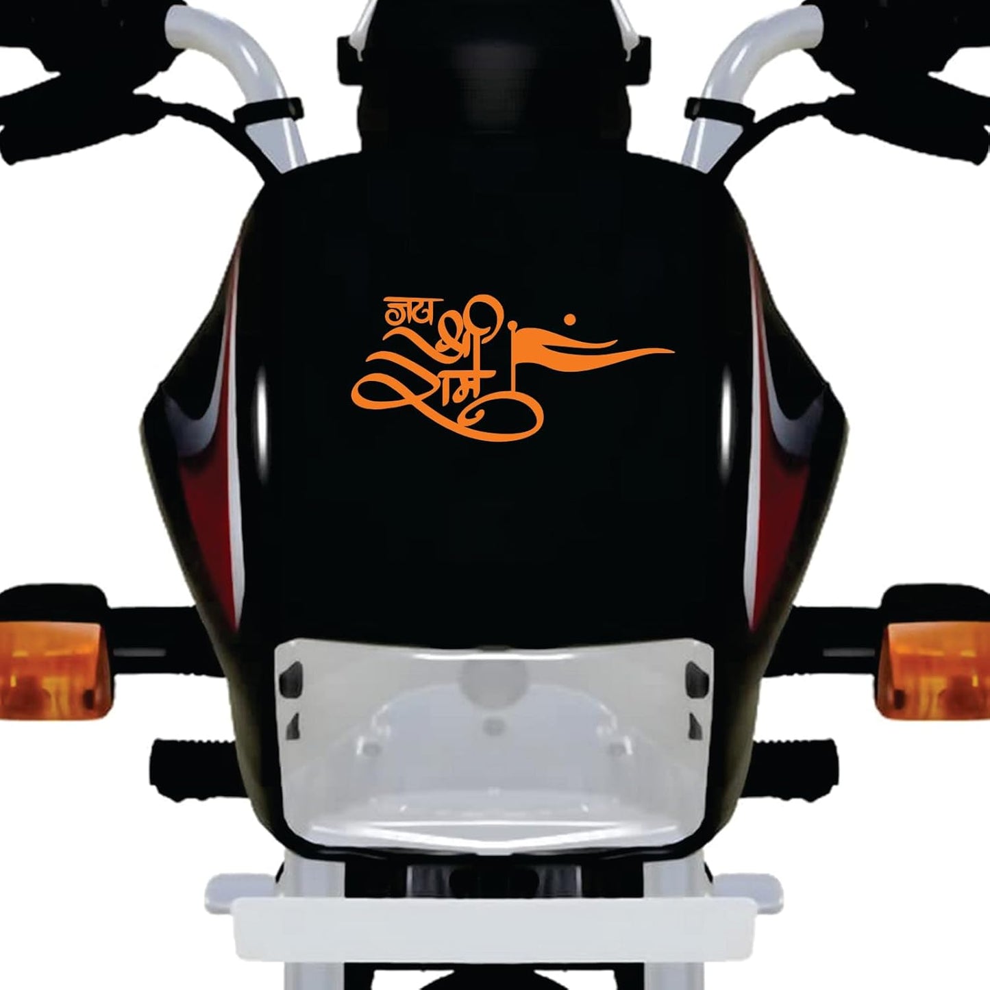 Akshar Arts Bhuwana  Jai Shree Ram Self-Adhesive Vinyl Waterproof Sticker 2pcs for Car & Other Vehicles (5.7cmX12.5cm)