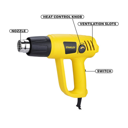 STANLEY STXH2000 2000W Variable Speed Heat Gun (Yellow and Black)