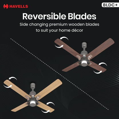 Havells 1320Mm Florette Underlight Bldc Motor Ceiling Fan|Remote Controlled, High Air Delivery Fan|5 Stars Rated, Upto 60% Energy Saving, 2 Year Warranty|(Pack Of 1, Smoke Brown Wood)