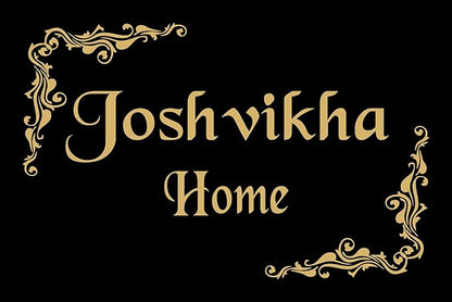 Personalised Home/Door Name Plate, Granite, with Golden Letters