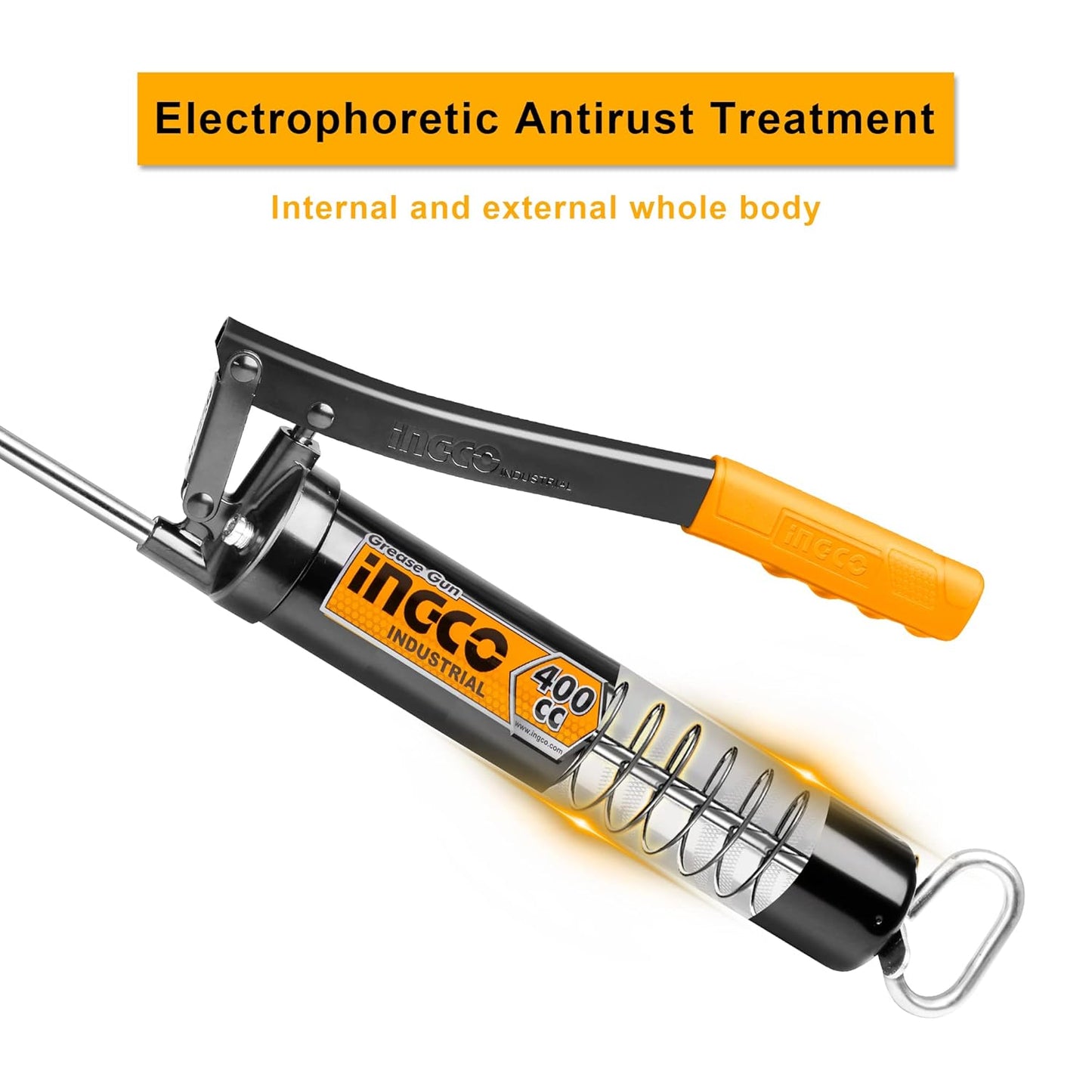 INGCO Grease Gun, Heavy Duty Pistol Grip Grease Gun with Hose, High Performance Grease Gun,Mini Gun Grease