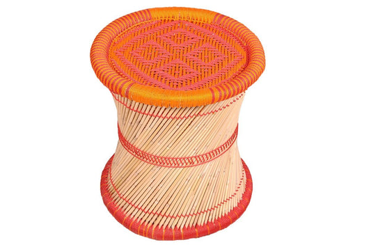 UdrCrafts® Cane Wood Stool for Living Room Indoor-Outdoor and Garden (Multicolour)