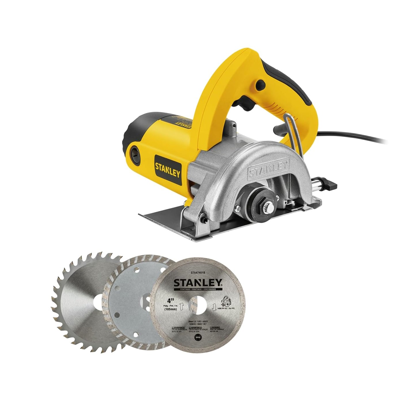 STANLEY STSP125-IN Tile Cutter Machine for Cutting Varied Ranges of Tiles, 1320 Watt 5''/125mm, Optimized 13500 RPM for High Cutting Efficiency, 1 Year Warranty (Yellow & Black)