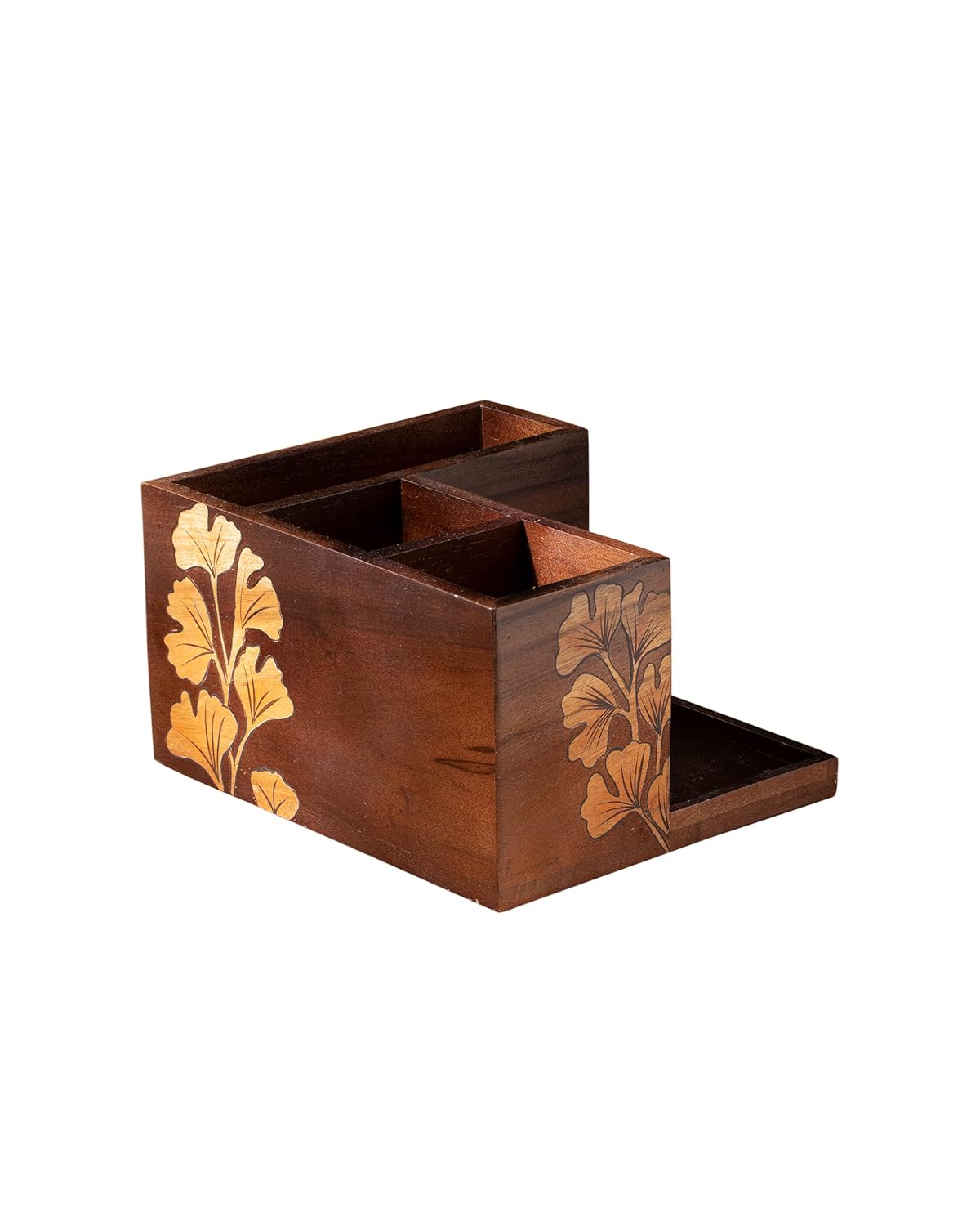 Udaipur Handicrafts  Wooden Cutlery Holder & Napkin, Fork Stand for Fork, Knife & Chopstick, Utensil Organizer for Kitchen & Dining Table, Handcrafted Tableware Storage Box for Spoons