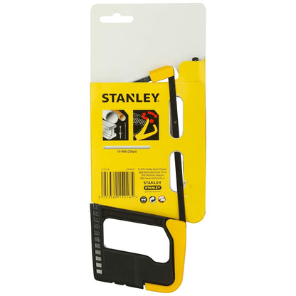STANLEY 0-15-218 150mm/6'' Junior Hacksaw with 1 Free Blade,Ideal for Home, Camping & Outdoor Activity, Yellow & Black