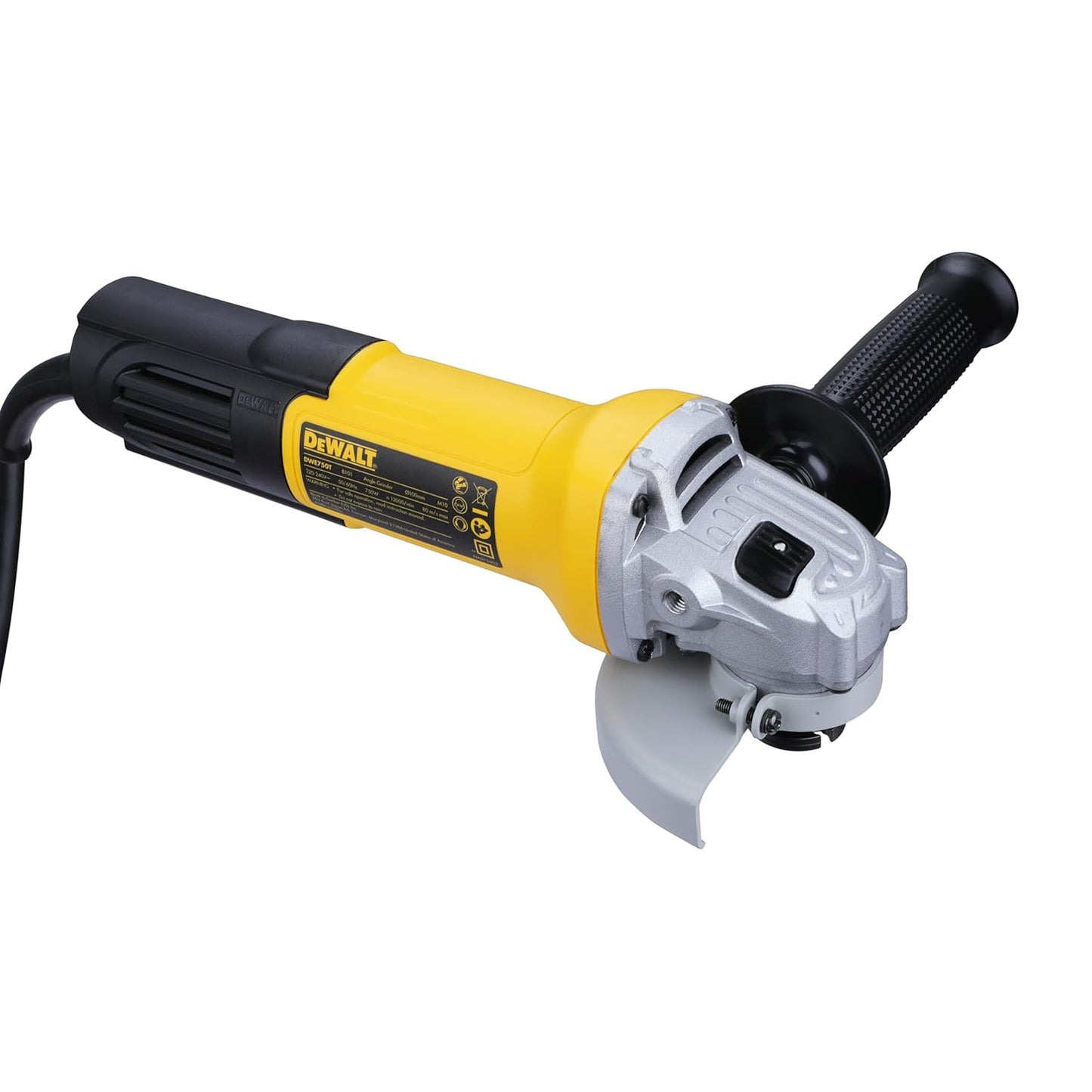 DEWALT DWE750T-IN,750Watt, 4" (100mm) Ultra SLIM Heavy Duty Angle Grinder Engineered For Heavy Duty Applications with Spindle Lock and Toggle Switch, 2 Year Manufacturer Warranty(SIDE HANDLE INCLUDED)