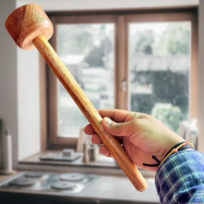 Udaipur Handicrafts Wooden Dal Masher | Handmade Mathani for Crushing Herbs, Spices & Ayurvedic Use | Natural Wood Stomper Pounder Vegetables Ghotni