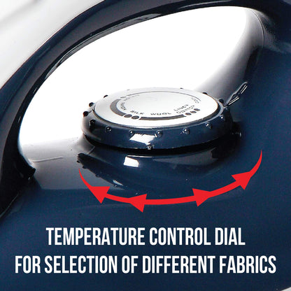 Havells Glydo 1000 watt Dry Iron With American Heritage Non Stick Sole Plate, Aerodynamic Design, Easy Grip Temperature Knob & 2 years Warranty. (Charcoal Blue)
