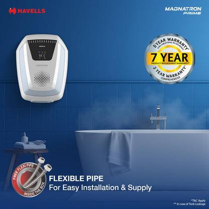 Havells Magnatron Prime 25L Storage Water Heater(Geyser)|Induction Technoloy|No Heating Element|25% Faster Heating|30,000 Rs Electricity Saving in 5 Year|Suitable For Hard Water|Scaling Resistant