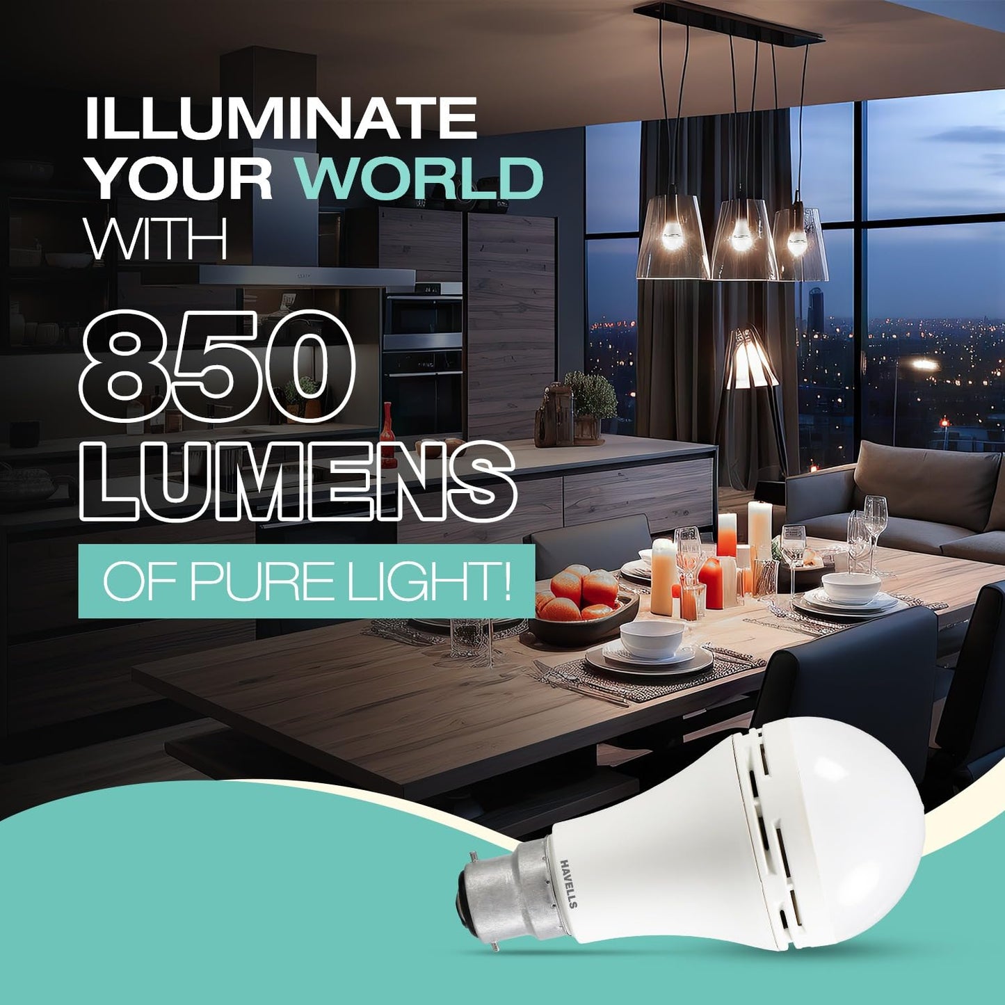 HAVELLS 8.5w LED Emergency Bulb | Shatter Resistant |Cool Day White (6500K) | B22 LED Bulb Base | Inverter Bulb for home,3 Hours battery back up| Li-ion Battery | Over charging Protection