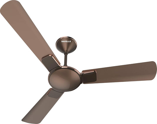 Havells Enticer Premium Design 1200 mm Ceiling Fan|High Air Delivery|Hi Speed|Wider Blades| 100% Copper Winding Motor|Metallic Finish for Living & Bedroom Interiors|Dust Resistant (Bronze Cola Chrome)