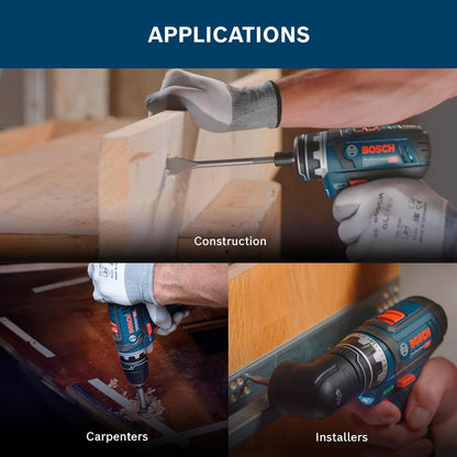 Bosch GSR 12V-15 FC Heavy Duty Cordless Drill, 19 mm, 1/4" Tool Holder, FlexiCLick System, 0.6 kg, + 2 x battery GBA 12V 2.0Ah, Quick charger GAL 12V-40 Professional & Accessories, 1 Year Warranty