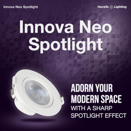 Havells INNOVA NEO LED SPOT Light 8W 6K Round, LED Ceiling Light