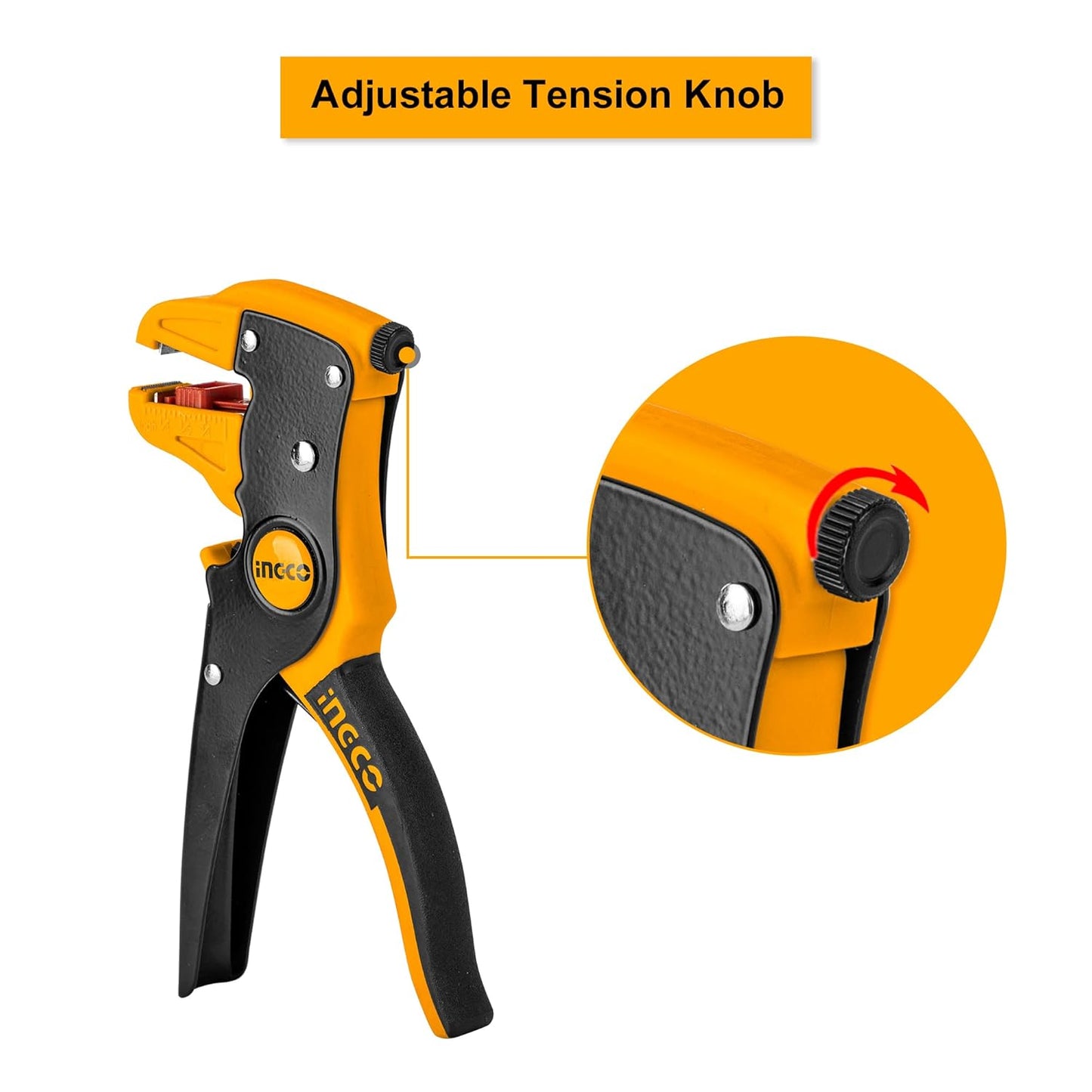 INGCO Wire Stripper, 2 in 1 Cable Wire Stripper with Cutter, 0.5mm~6mm Stripper diameter Wire Stripping Tool for Flat Ribbon Cable Wire Electrical Automotive Repair