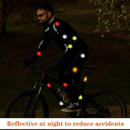 Akshar Arts Bhuwana40Pcs Reflective Stickers for Bike, Reflective Stickers for Clothing Kids, Star Shape Reflector Stickers for Kids, Waterproof Safety Helmet Stickers for Vehicles, Bicycles and Motorcycles