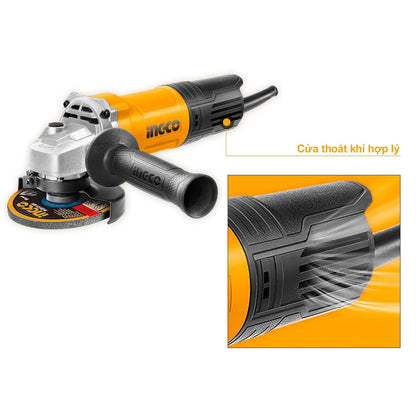INGCO Angle Grinder, 100mm | 750W | 12000 RPM Power Grinder, Electric Metal Grinder with 1 pcs Auxiliary Handle