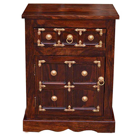 Udaipur Handicrafts Wood Bed Side Table