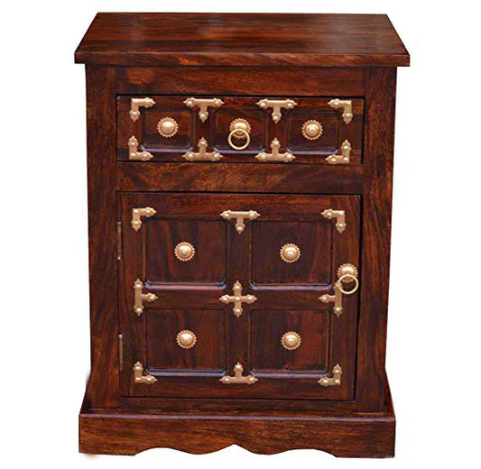 Udaipur Handicrafts Wood Bed Side Table