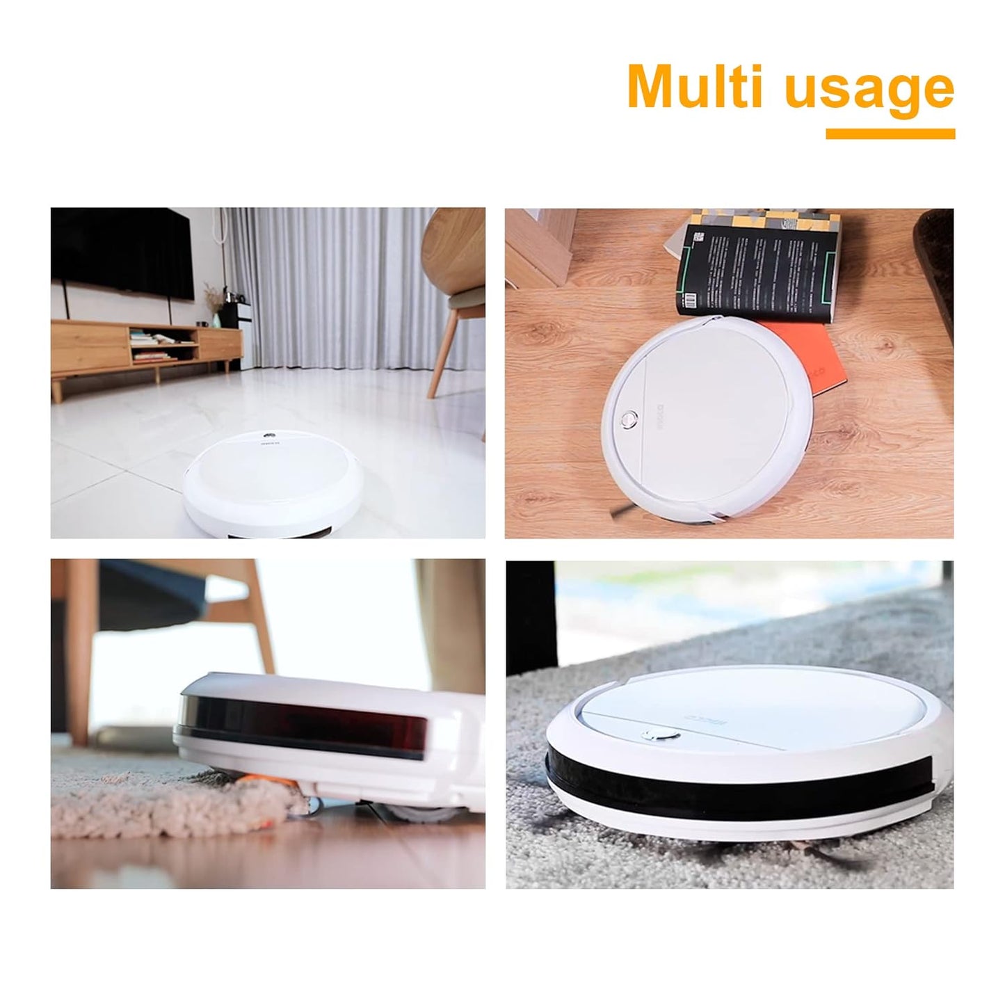 Ingco Robotic Vacuum Cleaner VCRR30201 | 2000mAh Lithium Battery, Anti-Winding, with Cliff detect sensors