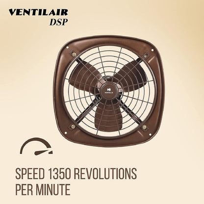 Havells Ventil Air DSP 230mm Exhaust Fan| Cut Out Size: Ø9.5| Watt: 40| RPM: 1350| Air Delivery: 510| Suitable for Kitchen, Bathroom, and Office| Warranty: 2 Years (Choco Brown) (Pack of 2)