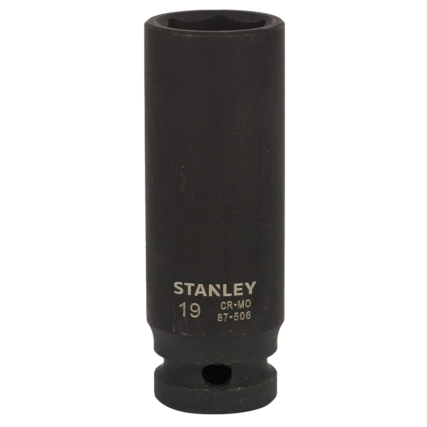 STANLEY STMT87506-8B 1/2-inch 19mm Chrome-Molybdenum Steel Impact Deep Socket (Black)