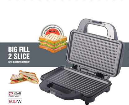 Havells Big Fill 900-Watt 2 Slice Sandwich Maker (Black)