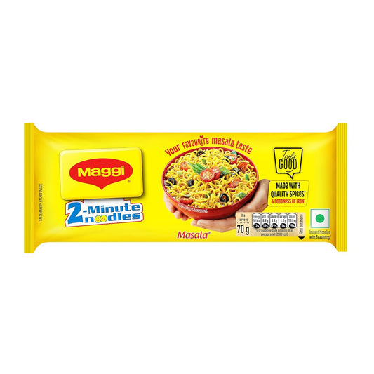 MAGGI 2-Minute Instant Noodles, Favourite Masala Taste, Masala Noodles With Goodness Of Iron, Made With Choicest Quality Spices, 280g/300g Pouch (weight may vary)