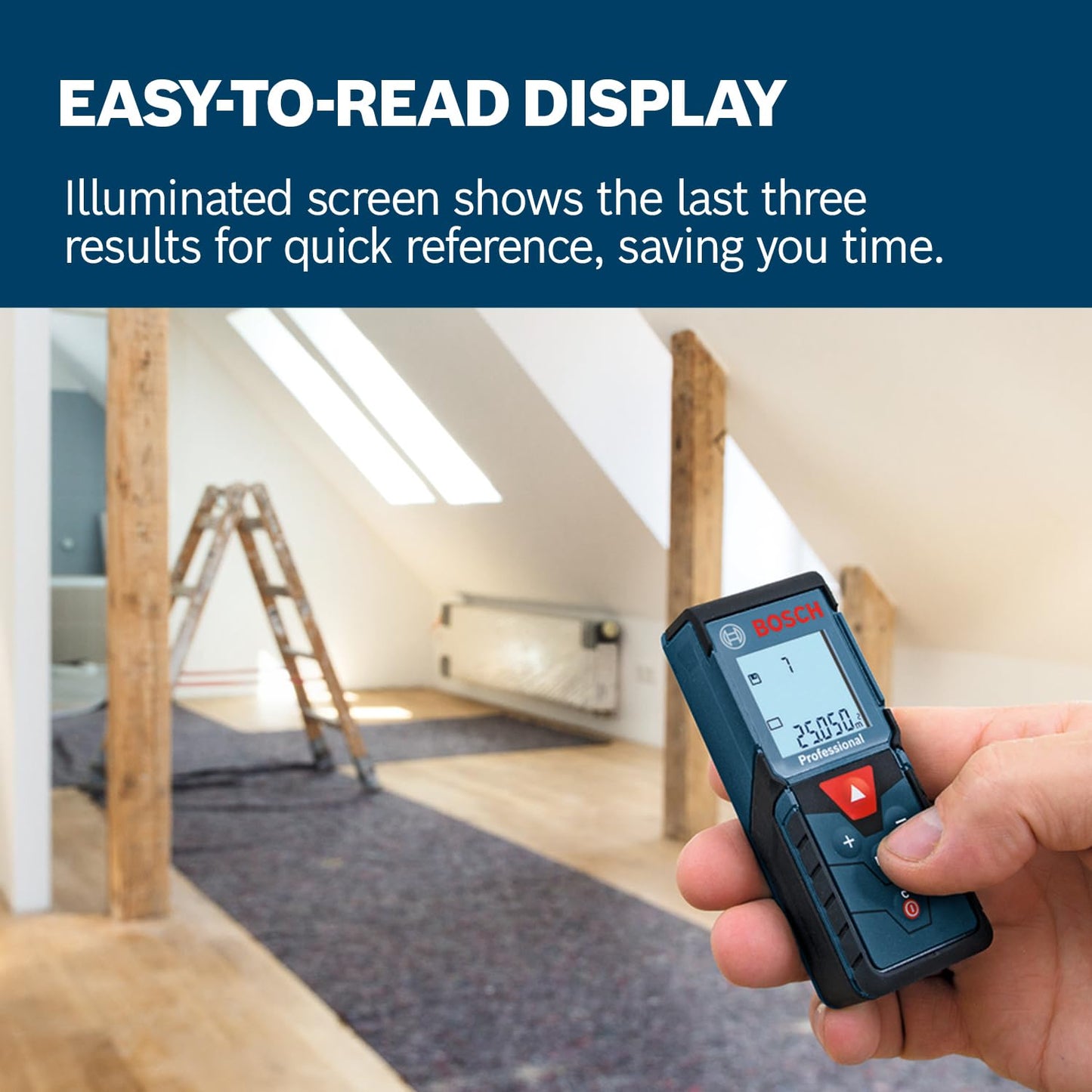 BOSCH GLM 40-12 Laser Measure | Precise Length, Area & Volume | Easy-to-Read Display | IP54 Durable | Memory Function for Fast Measurements|Compact & Pro-Grade Tool|1Yr Warranty|Batteries Not Included
