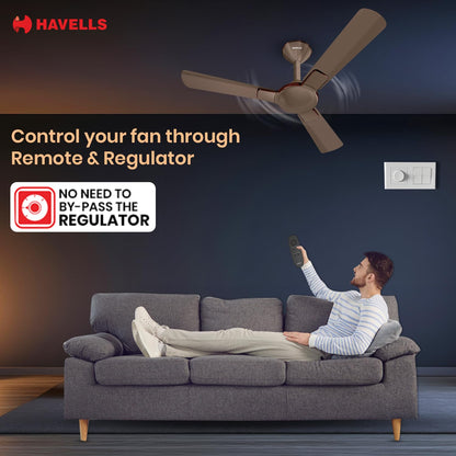 Havells 1200mm Enticer BLDC Prime Ceiling Fan| Compatible with Regulator & Remote| Upto 55% Energy Saving| High Air Delivery | 100% Copper Motor| 2 Years Comprehensive Warranty(Brown LT Copper)