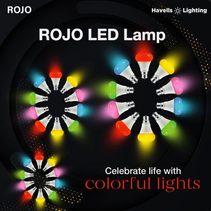 Havells Rojo 3W LED B22 Blue Bulb|Cool Day Light|Energy Efficient|Elegant Design|Upto 15000 Hours of Lighting|Upto 4KV Surge Protection |Made in India|Pack of 1