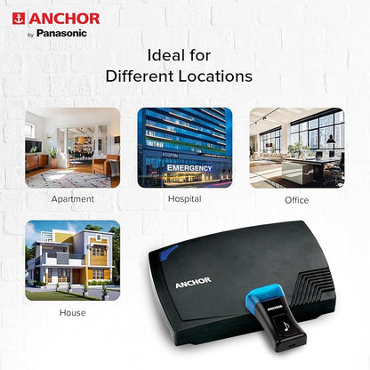 Anchor by Panasonic Wireless Doorbell | 45 Melodies Calling Bell for Home, Office with 120 Meter Operating Range | Door Bell for home