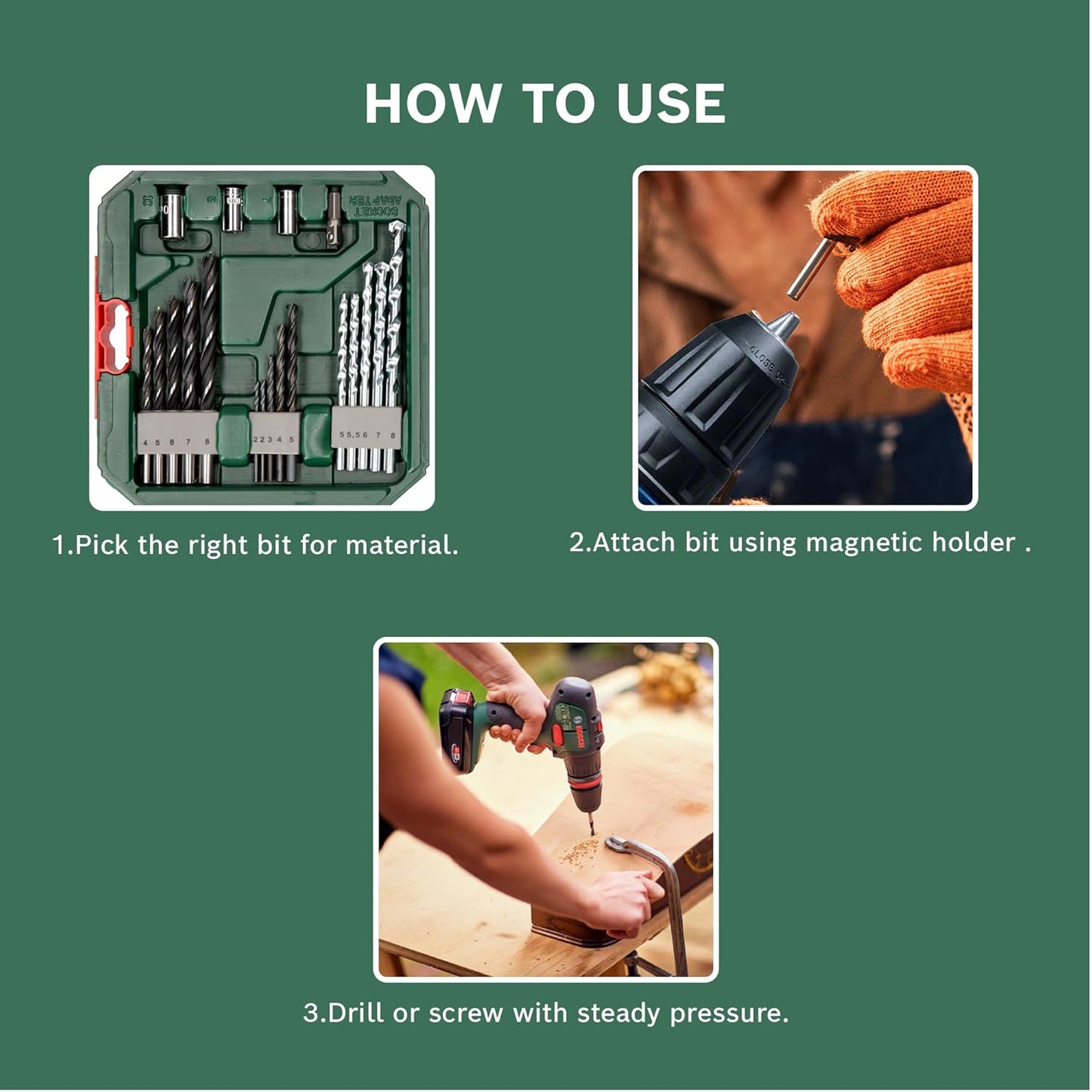 Bosch X-line 2607010608 Cobalt Steel Classic Drill and Screwdriver Bit Set (Blue, 34-Pieces), Straight