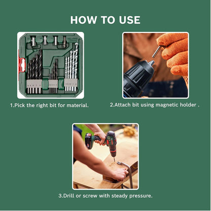 Bosch X-line 2607010608 Cobalt Steel Classic Drill and Screwdriver Bit Set (Blue, 34-Pieces), Straight